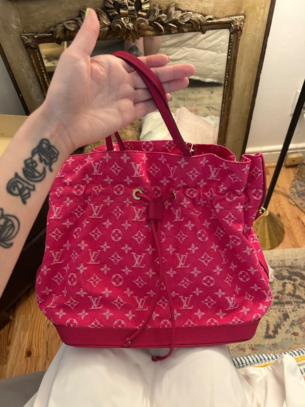 Louis Vuitton denim pink bag